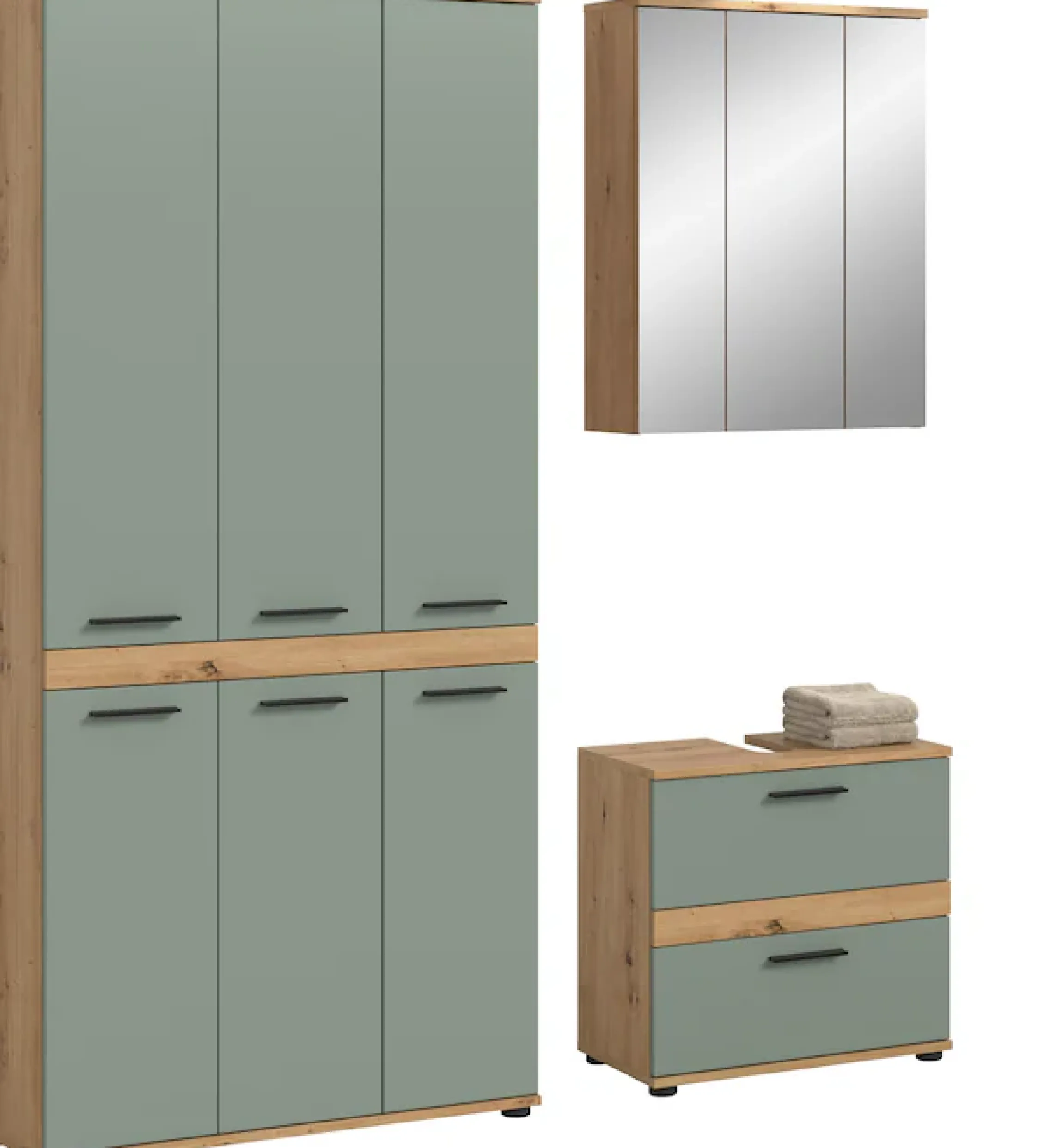 welltime Badmöbel-Set »LUCCA, 3-tlg. Badkombination, viel Stauraum, modernes Design« 3 Stk. tlg.