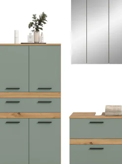 welltime Badmöbel-Set »LUCCA, 3-tlg. Badkombination, viel Stauraum, modernes Design« 3 Stk. tlg.