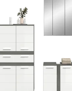 welltime Badmöbel-Set »LUCCA, 3-tlg. Badkombination, viel Stauraum, modernes Design« 3 Stk. tlg.