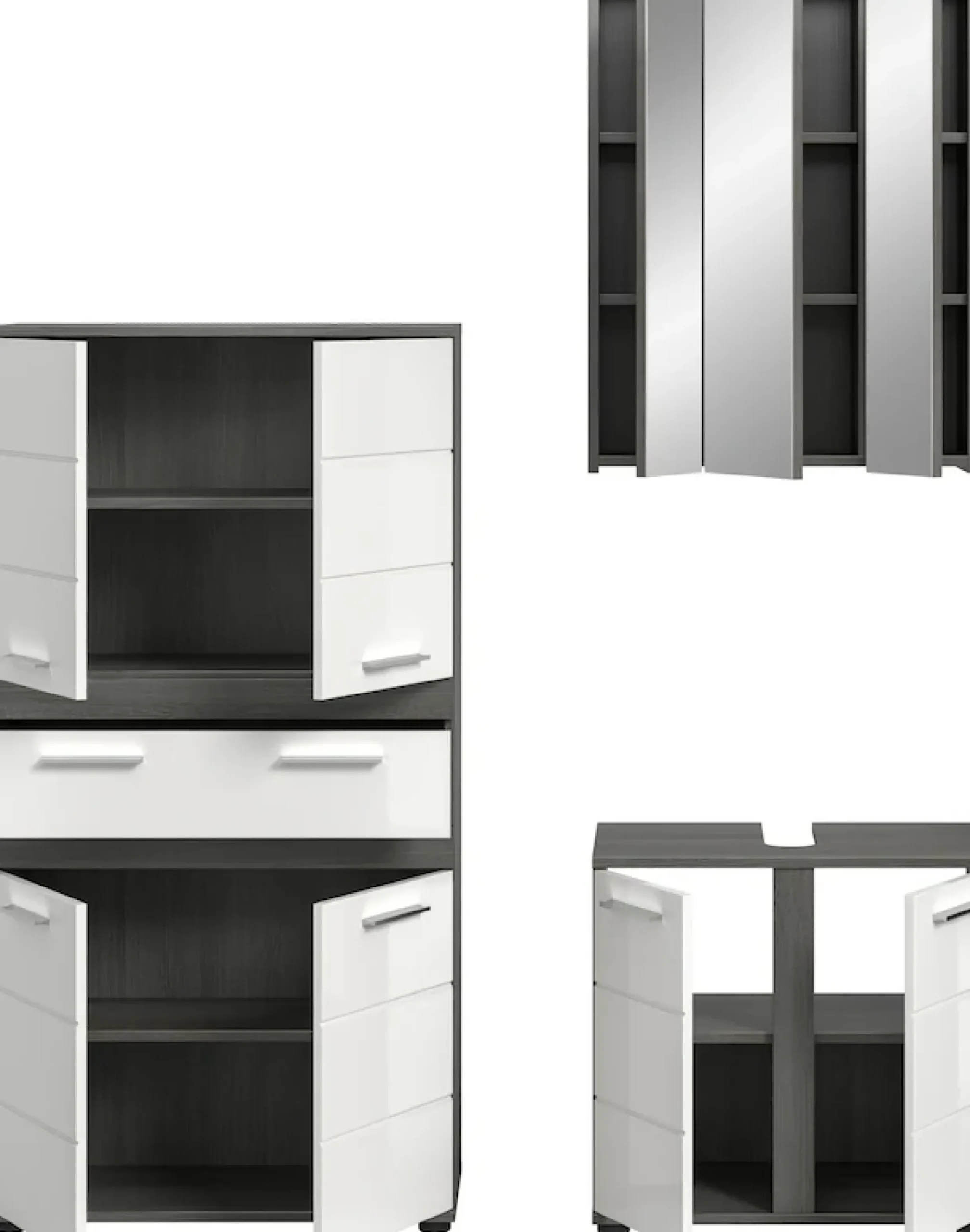 welltime Badmöbel-Set »LUCCA, 3-tlg. Badkombination, viel Stauraum, modernes Design« 3 Stk. tlg.