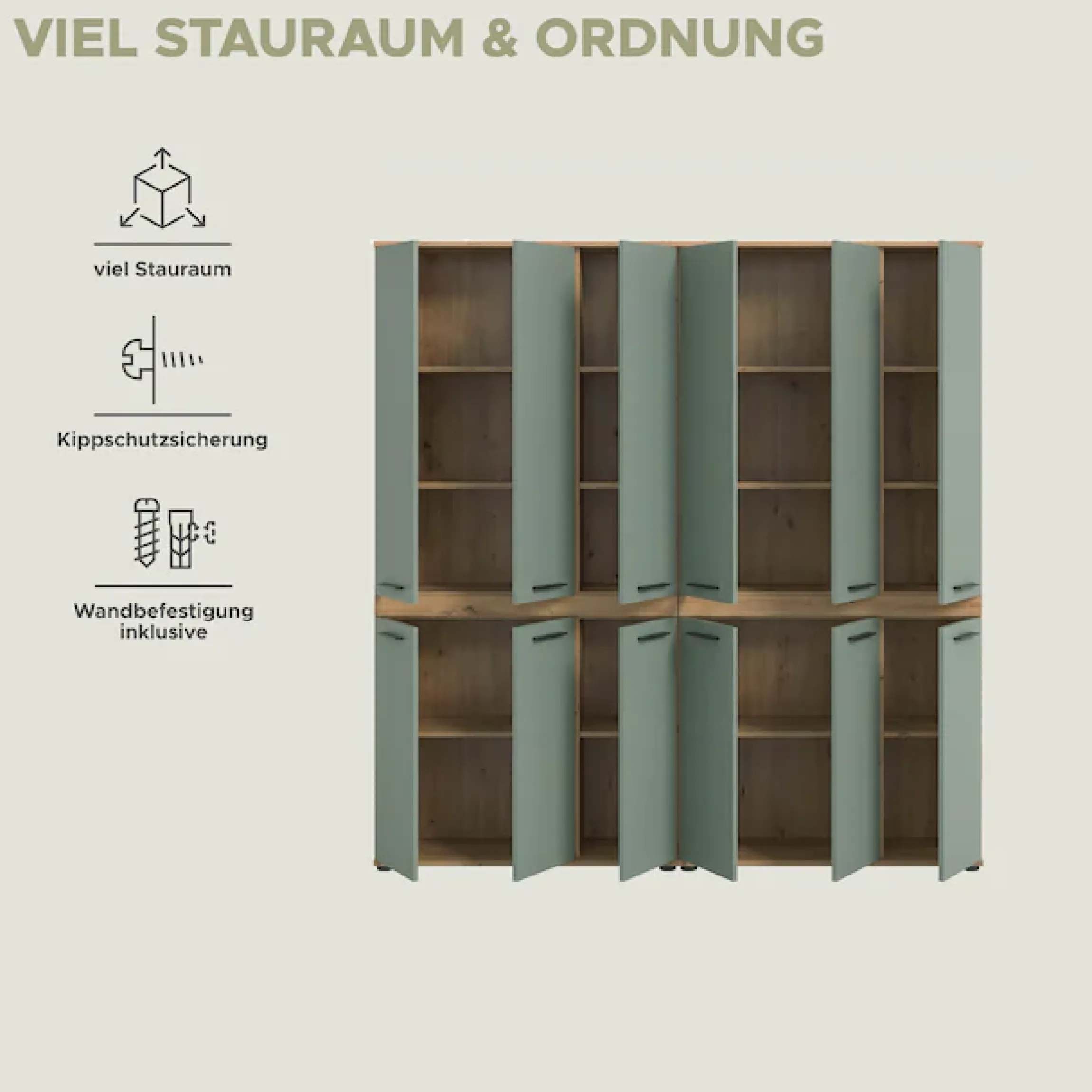 welltime Badmöbel-Set »LUCCA, 2-tlg. Badkombination, viel Stauraum, modernes Design« 2 Stk. tlg.
