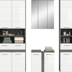 welltime Badmöbel-Set »LUCCA, 4-tlg. Badkombination, viel Stauraum, modernes Design« 4 Stk. tlg.