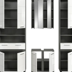 welltime Badmöbel-Set »LUCCA, 4-tlg. Badkombination, viel Stauraum, modernes Design« 4 Stk. tlg.