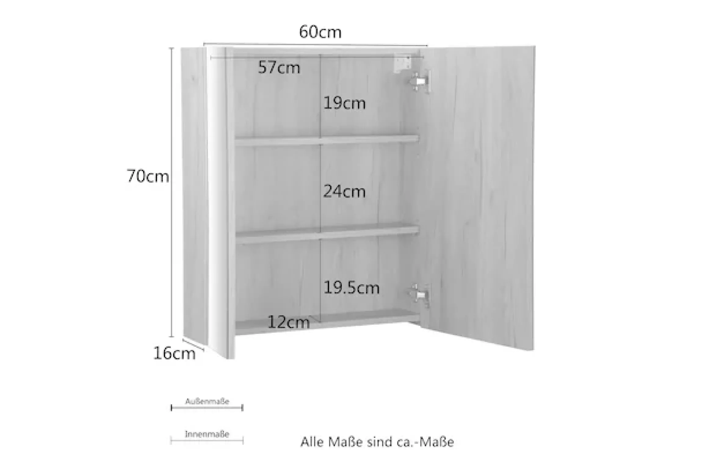 welltime Badmöbel-Set »Lund Badmöbel Set Badschrank Badezimmerset«