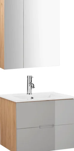 welltime Badmöbel-Set »Lund Badmöbel Set Badschrank Badezimmerset«
