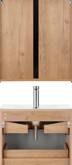 welltime Badmöbel-Set »Lund Badmöbel Set Badschrank Badezimmerset«