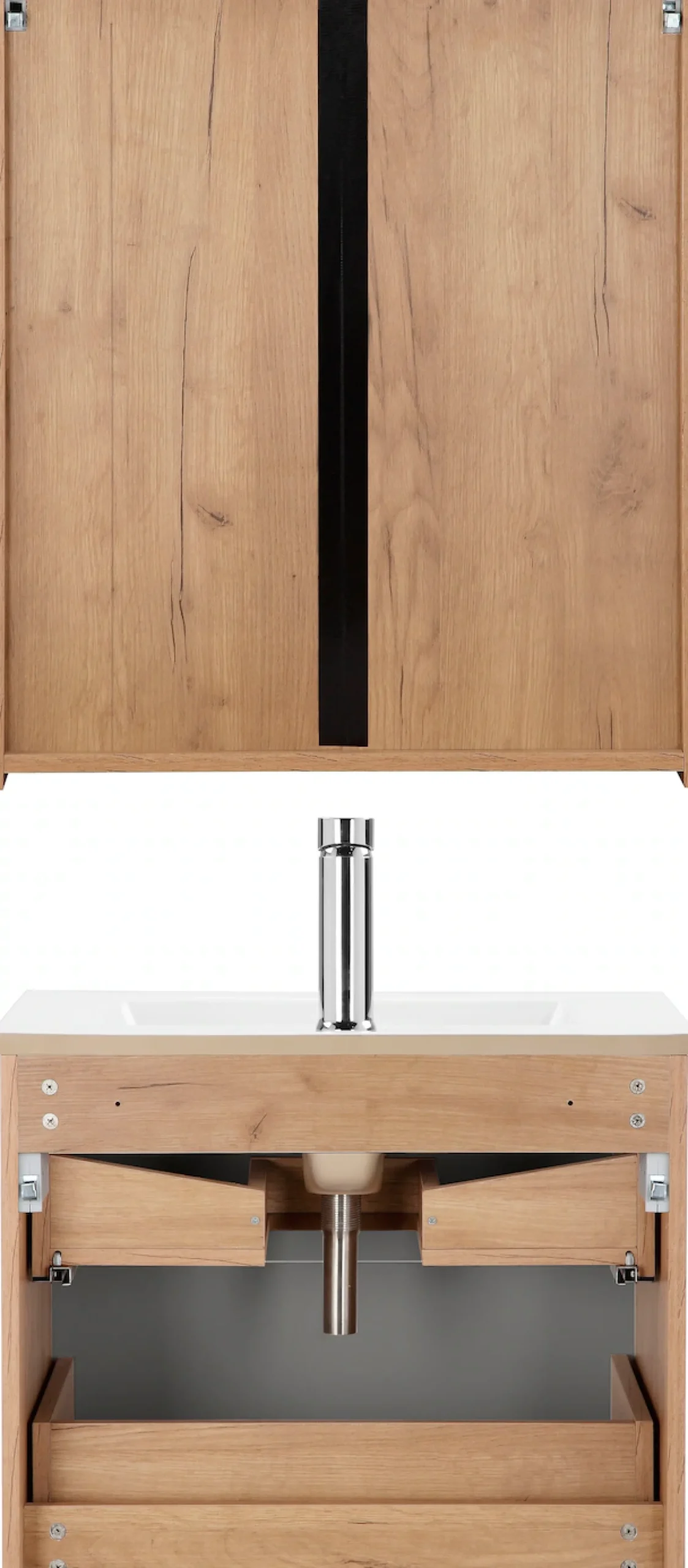 welltime Badmöbel-Set »Lund Badmöbel Set Badschrank Badezimmerset«