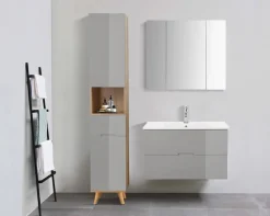 welltime Badmöbel-Set »Lund Badmöbel Set Badschrank Badezimmerset« 3 Stk. tlg.