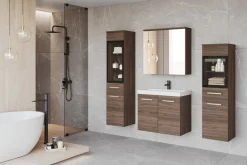 welltime Badmöbel-Set »MADRIT II, Schrank mit Waschbecken, 2 Hänger, Spiegelschrank« Komplett-Set, 5 Stk. tlg.
