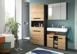 welltime Badmöbel-Set »REHAT, 3-teilig, Breite 154 cm, mit grifflosen Fronten, bestehend aus:« 3 Stk. tlg.