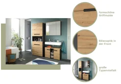 welltime Badmöbel-Set »REHAT, 2-teilig, Breite 63 cm, mit grifflosen Fronten, bestehend aus:« 2 Stk. tlg.