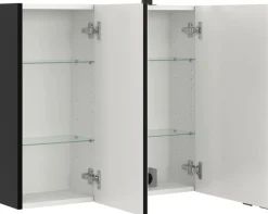 welltime Badmöbel-Set »SALVADA, 5tlg-Set, gedämpfte Scharniere, Softclose, Keramikbecken« Maße (B/T/H): 180/47,5/200 cm,