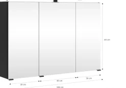 welltime Badmöbel-Set »SALVADA, 5tlg-Set, gedämpfte Scharniere, Softclose, Keramikbecken« Maße (B/T/H): 180/47,5/200 cm,