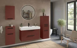 welltime Badmöbel-Set »SALVADA, 5tlg-Set, gedämpfte Scharniere, Softclose, Keramikbecken« Maße (B/T/H): 180/47,5/200 cm,