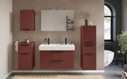 welltime Badmöbel-Set »SALVADA, 2tlg-Set, gedämpfte Scharniere, Softclose, Keramikbecken« Maße (B/T/H): 100/47,5/200 cm,