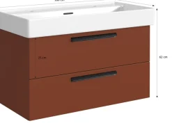 welltime Badmöbel-Set »SALVADA, 2tlg-Set, gedämpfte Scharniere, Softclose, Keramikbecken« Maße (B/T/H): 100/47,5/200 cm,