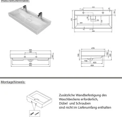 welltime Badmöbel-Set »SALVADA, 2tlg-Set, gedämpfte Scharniere, Softclose, Keramikbecken« Maße (B/T/H): 100/47,5/200 cm,