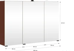 welltime Badmöbel-Set »SALVADA, 2tlg-Set, gedämpfte Scharniere, Softclose, Keramikbecken« Maße (B/T/H): 100/47,5/200 cm,