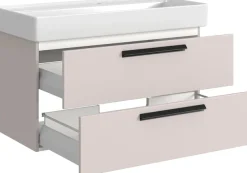 welltime Badmöbel-Set »SALVADA, 3tlg-Set, gedämpfte Scharniere, Softclose, Keramikbecken« Maße (B/T/H): 140/47,5/200 cm,