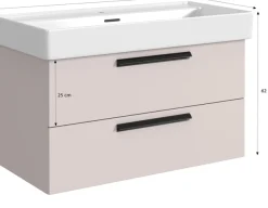 welltime Badmöbel-Set »SALVADA, 3tlg-Set, gedämpfte Scharniere, Softclose, Keramikbecken« Maße (B/T/H): 140/47,5/200 cm,