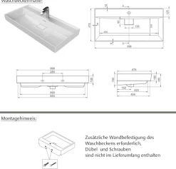 welltime Badmöbel-Set »SALVADA, 3tlg-Set, gedämpfte Scharniere, Softclose, Keramikbecken« Maße (B/T/H): 140/47,5/200 cm,