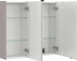welltime Badmöbel-Set »SALVADA, 3tlg-Set, gedämpfte Scharniere, Softclose, Keramikbecken« Maße (B/T/H): 140/47,5/200 cm,