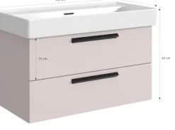 welltime Badmöbel-Set »SALVADA, 3tlg-Set, gedämpfte Scharniere, Softclose, Keramikbecken« Maße (B/T/H): 140/47,5/200 cm,