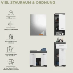 welltime Badmöbel-Set »Siena, 4 teilig, bestehend aus:« Set, TOPSELLER!, 4 Stk. tlg.