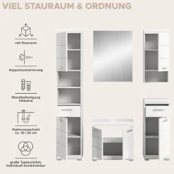 welltime Badmöbel-Set »Siena, 5 teilig, bestehend aus:« Set, TOPSELLER!, 5 Stk. tlg.