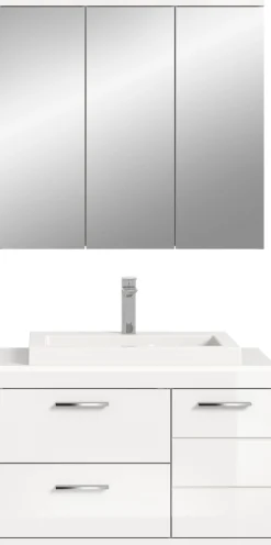 welltime Badmöbel-Set »SIENA, 2-teilig, Waschtisch inkl. Waschbecken & Spiegelschrank«