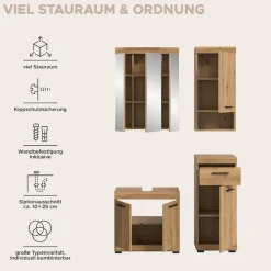 welltime Badmöbel-Set »SIENA, 4 teilig, bestehend aus:« Set, TOPSELLER!, 4 Stk. tlg.