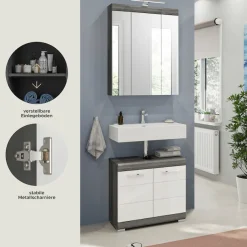 welltime Badmöbel-Set »SIENA, 2 teilig, inklusive LED Beleuchtung, bestehend aus:« Set, TOPSELLER!, 2 Stk. tlg.