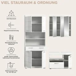welltime Badmöbel-Set »SIENA, 3-teilig, Waschbeckenunterschrank, Spiegel- & Hochschrank«