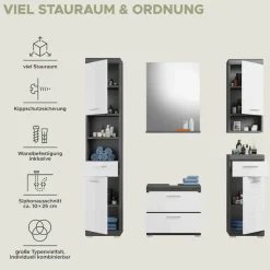 welltime Badmöbel-Set »Siena, 5 teilig, bestehend aus:« Set, 5 Stk. tlg.