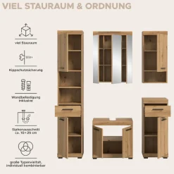 welltime Badmöbel-Set »SIENA, 5 teilig, bestehend aus:« Set, TOPSELLER!, 5 Stk. tlg.