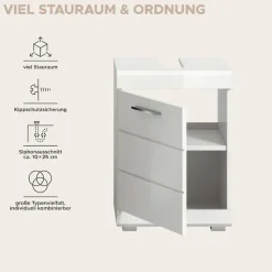 welltime Badmöbel-Set »SIENA, 2-teilig, Waschbeckenunterschrank & Spiegelschrank«