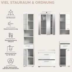 welltime Badmöbel-Set »SIENA, 5 teilig, bestehend aus:« Set, TOPSELLER!, 5 Stk. tlg.