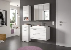 welltime Badmöbel-Set »SIENA, 4-tlg, Waschtisch ink WB, Spiegelschrank, Hänge- & Unterschrank«