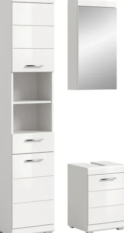 welltime Badmöbel-Set »SIENA, 3-tlg., Waschbeckenunterschrank, Spiegelschrank & Hochschrank«