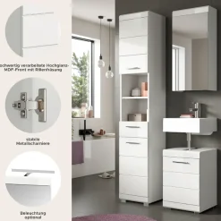 welltime Badmöbel-Set »SIENA, 3-tlg., Waschbeckenunterschrank, Spiegelschrank & Hochschrank«