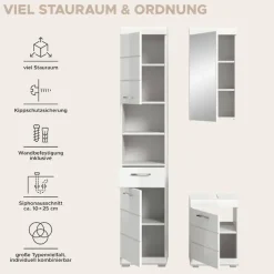 welltime Badmöbel-Set »SIENA, 3-tlg., Waschbeckenunterschrank, Spiegelschrank & Hochschrank«