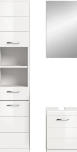 welltime Badmöbel-Set »SIENA, 3-tlg., Waschbeckenunterschrank, Spiegelschrank & Hochschrank«