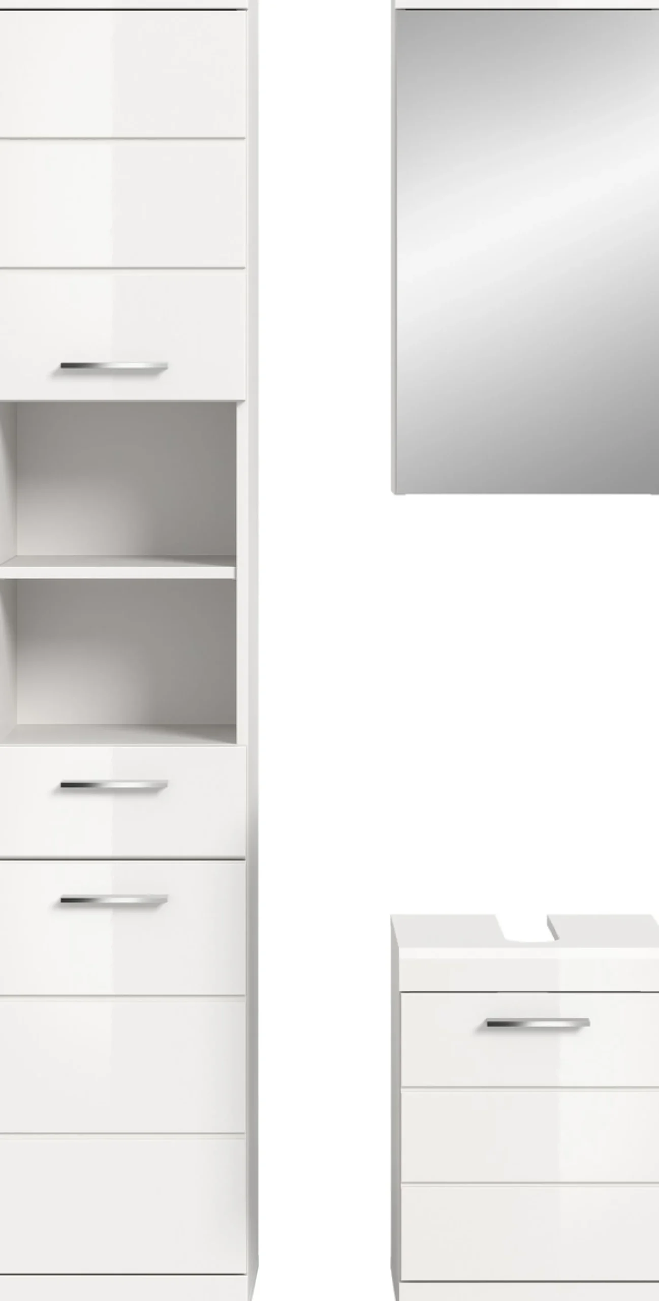 welltime Badmöbel-Set »SIENA, 3-tlg., Waschbeckenunterschrank, Spiegelschrank & Hochschrank«