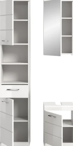 welltime Badmöbel-Set »SIENA, 3-tlg., Waschbeckenunterschrank, Spiegelschrank & Hochschrank«