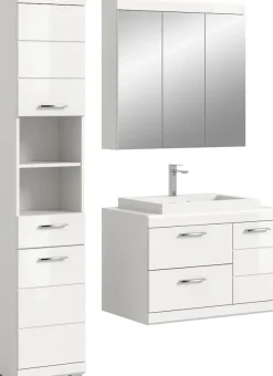 welltime Badmöbel-Set »SIENA, 3-tlg., Waschtisch inkl. WB, Spiegelschrank & Hochschrank«
