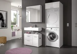 welltime Badmöbel-Set »SIENA, 3-tlg., WBU, Spiegelschrank & Waschmaschinenschrank, MDF-Front«