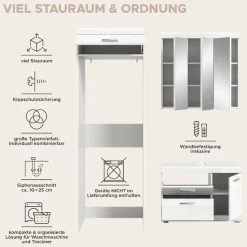 welltime Badmöbel-Set »SIENA, 3-tlg., WBU, Spiegelschrank & Waschmaschinenschrank, MDF-Front«