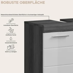 welltime Badmöbel-Set »SIENA, TOPSELLER!, Breite 149cm, 3-teiliges Set« Set, bestehend aus: Hochschrank, Waschbeckenunterschrank & Spiegelschrank, 3 Stk. tlg.