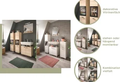 welltime Badmöbel-Set »Tampa, best. aus Waschbeckenunterschrank und Spiegel, Breite 57cm,« Set, 2 Stk. tlg.