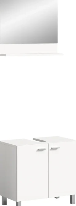welltime Badmöbel-Set »Tampa, best. aus Waschbeckenunterschrank und Spiegel, Breite 57cm,« Set, 2 Stk. tlg.